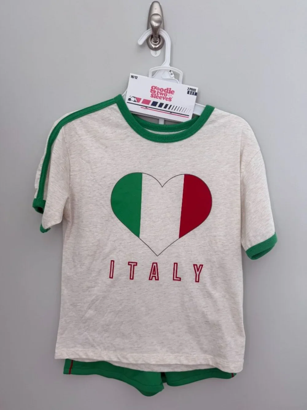 Goodie Two Sleeves Kids Italy Soccer 2-Piece Short Set NWT | Size 10/12 (fits 2-